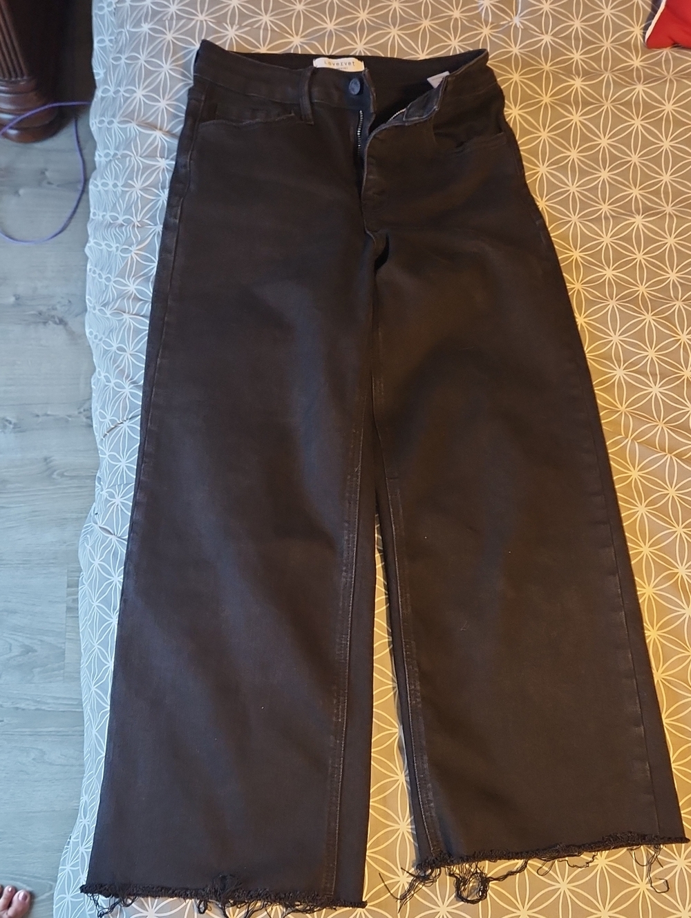 Women's Lovervet By Vervet Black Wide-Leg/Cropped Jeans